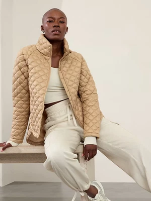 Chaqueta acolchada sin plumas Athleta XLT XL TALL Whisper, abrigo acolchado Dune activo Foto 1 de 4