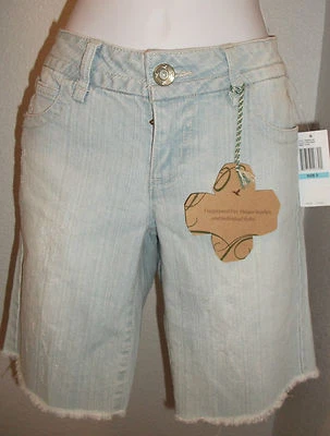 Bermuda jeans azul claro júnior GRANE genuína nova com etiquetas, tamanho 5, estilo individual - Imagem 1 de 4