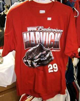 VINTAGE CHASE #29 BUDWEISER BUD RCR RED CHASSIS TEE SHIRT KEVIN HARVICK MEDIUM - Image 1 of 2