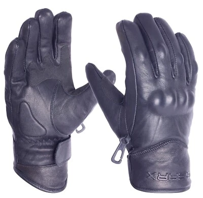 GEARX Waxer Leather Motorbike Gloves Waterproof Thermal Motorcycle Protection