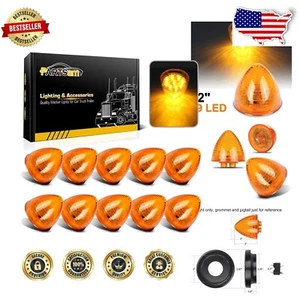 DOT Certified 10Pcs 2" Amber Beehive LED Lights for Trucks & Trailer Safety - Picture 1 of 9
