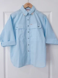 NEU Cabrias Vintage Bluse 80er Jahre geknöpftes T-Shirt Größe 12 hergestellt in den USA Damen " - Bild 1 von 6