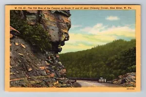 New River WV-West Virginia, der alte Mann des Canyons Vintage Souvenir Postkarte - Bild 1 von 2