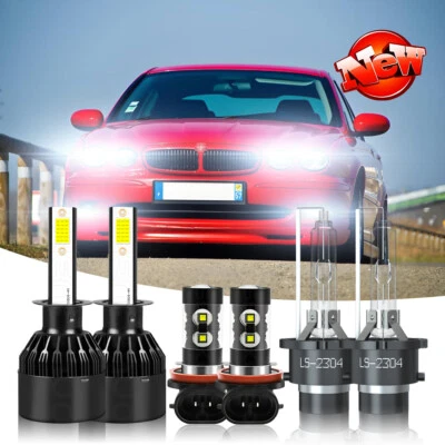 For 2004-2006 2007 2008 Jaguar X-Type LED HID Headlights Hi/Low + Fog Light Kit - Image 1 of 4