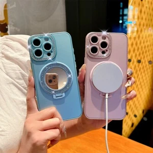 Funda delgada con soporte magnético para teléfono para iPhone 16 Pro max 15 14 13 12 con película de lente - Imagen 1 de 14