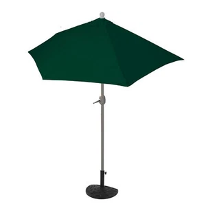 B-Ware Sonnenschirm halbrund Parla, UV 50+ Polyester/Alu, 300cm grün mit Ständer - Bild 1 von 7