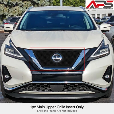 Inserto de rejilla de malla negra superior principal de acero inoxidable para Nissan Murano 2019-2024 Foto 1 de 4