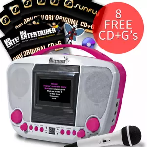 Karaoke Machine with Intergral 3.5 Inch Screen with 8 FREE CD+G Discs and Mic - Picture 1 of 5