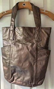 Nicole Miller 13" x 14" Bronze Metallic gefütterte Tasche Beuteltasche Handtasche Umhängetasche A3 - Bild 1 von 10