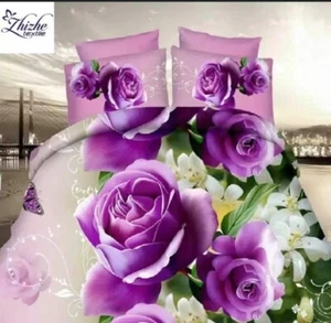 Duvet set Full. Beautiful 3D set with two pillow shams and flat sheet. - Picture 1 of 3