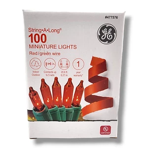 GE Red Incandecent Mini String Lights 100ct. - Picture 1 of 12
