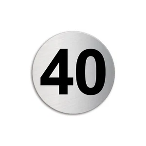 Türnummer 40 Zimmernummer Ø 60 mm Türschild für Hotel Pension Büro Apartment - Bild 1 von 1