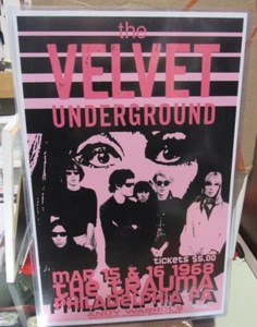 VELVET UNDERGROUND POSTER LATE 2000'S 11 X 17 IN TOP LOADER CONCERT BOARD REED - Picture 1 of 2