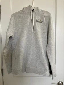 NWT LULULEMON X UCLA CLASSIC FIT FLEECE PULLOVER HOODIE SWEATSHIRT LIGHT GRAY M - Picture 1 of 9