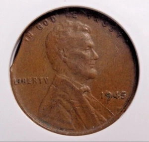 1945 5% Curved Clip Mint Error Wheat Penny - Picture 1 of 4
