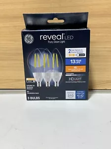 GE 3pk 3.5 Watts Color Select Warm White or Reveal Candelabra Base Reveal LED De - Picture 1 of 5