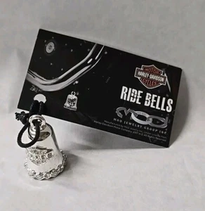 Harley-Davidson Clear Crystal & Shield Motorcycle Ride Bell - Picture 1 of 13