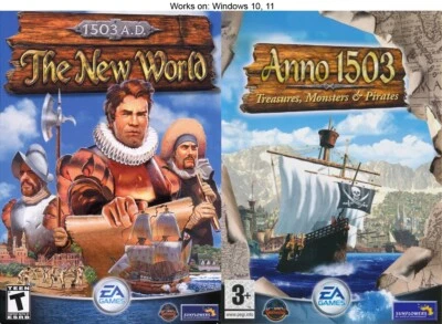 Anno 1503 A.D. PC Game Windows 10 11 The New World Treasures Monsters & Pirates - Image 1 of 3