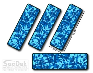 SeaDek Boat EVA Step Pads - Non Skid 4-Pc Stick-On - Aqua Camo-Black - Blank - Foto 1 di 5