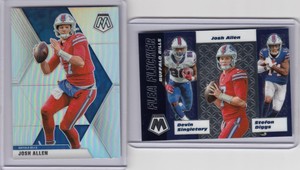 2 * JOSH ALLEN * 2020 MOSAIC SILVER REFRACTOR HOLO + FLEA FLICKER INSERT 