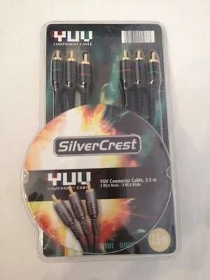 SilverCrest YUV Connector Cable, 2. 5 m 3 RCA Male - 3 RCA Male (New) - Image 1 of 2