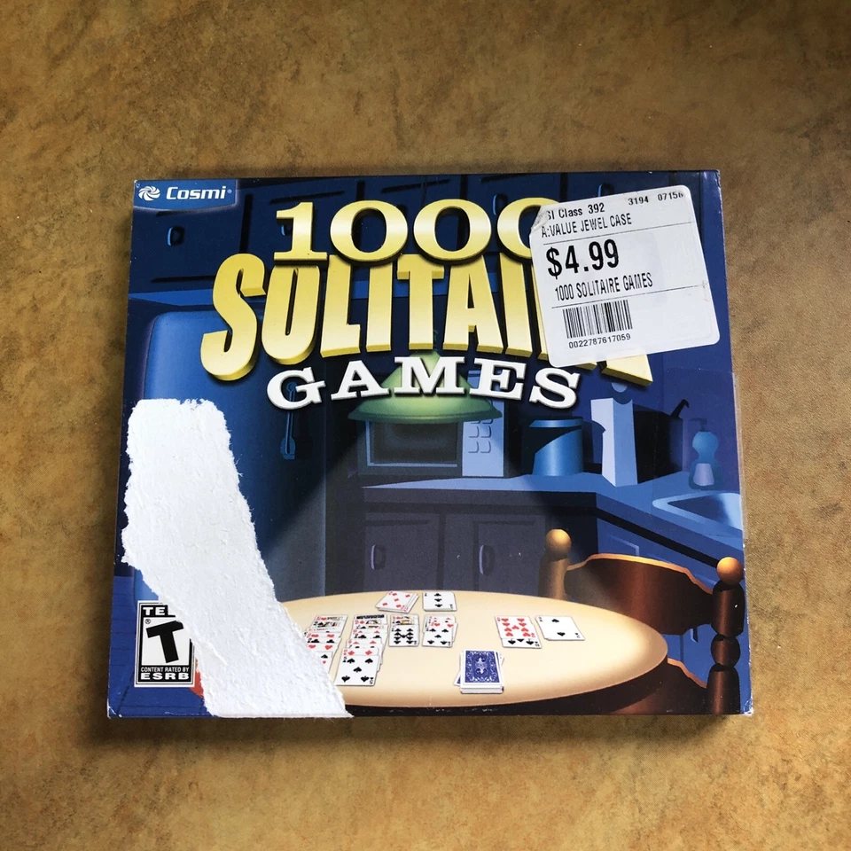 NEW 1000 Solitaire Games PC CD-ROM by Cosmi Disc - Image 1 of 1
