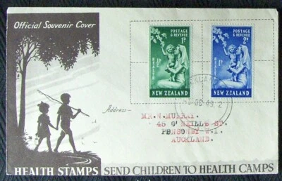 New Zealand. 2 FDC HEALTH NATION. SEND CHILDREN TO HEALTH CAMPS, 1949. - Image 1 of 2