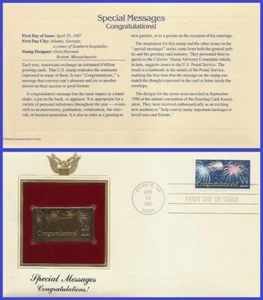 USA8 #2267 U/A GOLDEN REPLICA FDC Congratulations! - Imagen 1 de 1