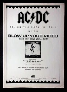 1988 AC/DC Blow Up Your Video Album Release Heatseeker Single Vintage Print Ad - Picture 1 of 1