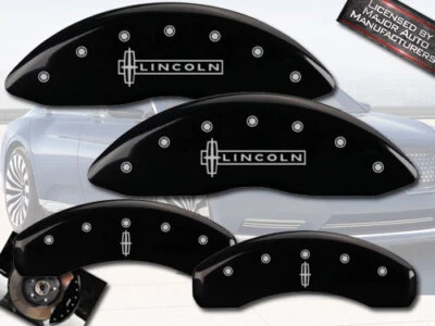 2009-2012 "Lincoln" MKS Front + Rear Black MGP Brake Disc Caliper Covers w/ Star - Imagem 1 de 4