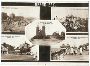 HERNE BAY nord-est du Kent en Angleterre Canterbury CPA Non circulée Multi-vues - Picture 1 of 2