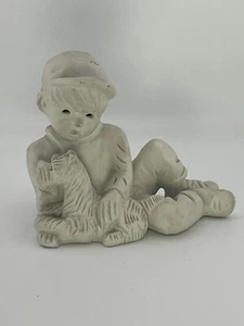 Vintage Dave Grossman 1972 Ceramic Figure Boy And Dog - Picture 1 of 8