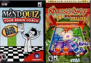 Mozaki Blocks Deluxe & Mind Quiz Your Brain Coach Pc New XP 4 Family Fun Games - Picture 1 of 2