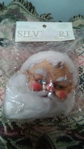 VINTAGE SANTA CHRISTMAS ORNAMENT IN ORIGINAL PLASTIC BAG UN OPENED - Picture 1 of 4