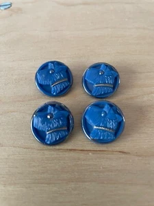 Vintage blue round buttons Westie Scottie terrier dog - 1.7cm diameter - Picture 1 of 1