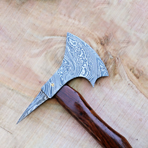 Forged Damascus Steel Axe Head  Integral Viking Throwing Handmade Hatchet Blade
