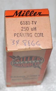 J.W. PIEZA FRESADORA # 6180-TV 250 uH/RADIO BOBINA PICO EXCEDENTE COMERCIAL - Imagen 1 de 1