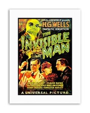 Invisible Man Hg Wells Classic Horror Sci Fi USA Picture Film Canvas Art Print