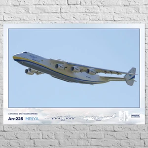 Poster An-225 Mriya | 33x24" Big size A1 | With specifications | Cargo aircraft - Picture 1 of 4