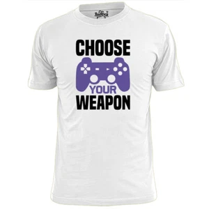 Camiseta para hombres Elige tu arma para juegos Playstation Arcade consola Nintendo - Imagen 1 de 2