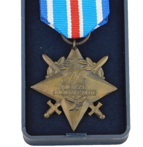 3612 MEDALLA MISIÓN OTAN ESTRELLA COMBATE POLACO DEL MAR MEDITERRÁNEO POLONIA - Imagen 1 de 8