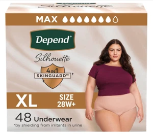 Depend Silhouette Adult Incontinence & Postpartum Bladder Leak Underwear, XL, 48 - Picture 1 of 7