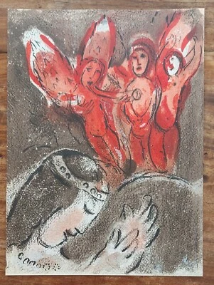 Marc CHAGALL (1887-1985) ORIGINAL Lithographie 240 SARAH UND DIE ENGEL Expertise - Bild 1 von 4