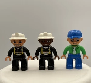 Lego Duplo Minifigure Lot Fireman Lego Ville Boy Lot of 3 Minifig Collectible - Picture 1 of 2