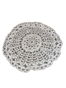 13” Round Vintage White Hand Crocheted Doily Pretty #0737 - Picture 1 of 11