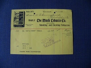 Cincinnati Ohio Mack Tobacco Co Pago y Noche Tabaco Sol y Luna logo 1899 - Imagen 1 de 2