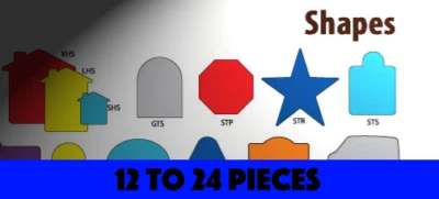 Formas de letrero en troquelado Coroplast (para 12 a 24 piezas) Foto 1 de 4