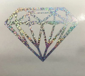 Diamond Decal | PAIR | Car Window Vinyl Jewel Laptop Sticker HOLOGRAPHIC Colors - Picture 1 of 10