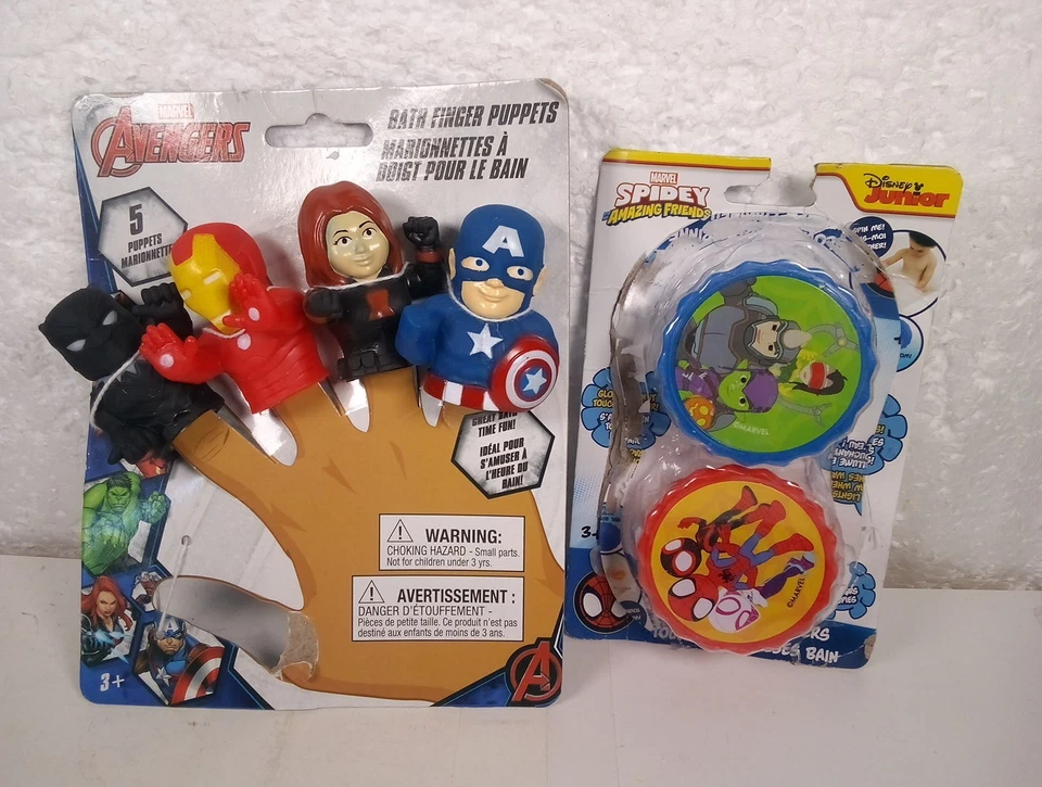 Marvel Avengers Finger Bath Puppets Captain America Hulk Batman Ironman
