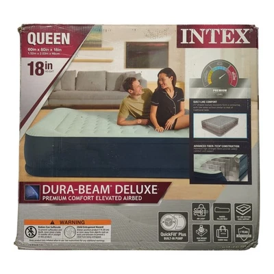 Intex Dura-Beam Deluxe Comfort Pillow Rest Airbed with Internal Pump, Queen - Image 1 of 2